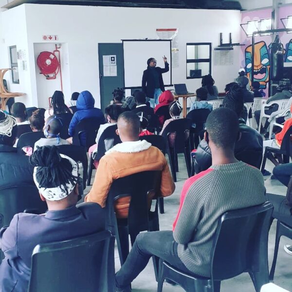 Director Yolanda Mnyengeza speaking at a youth event